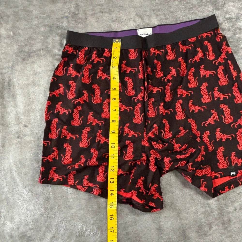 MeUndies Mens Boxer Shorts Red Leopard Cheetah Animal Print Black M M900